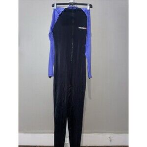Henderson Sleek Black Purple Dive Skin Rash Guard Suit Full Body Zip Size Large